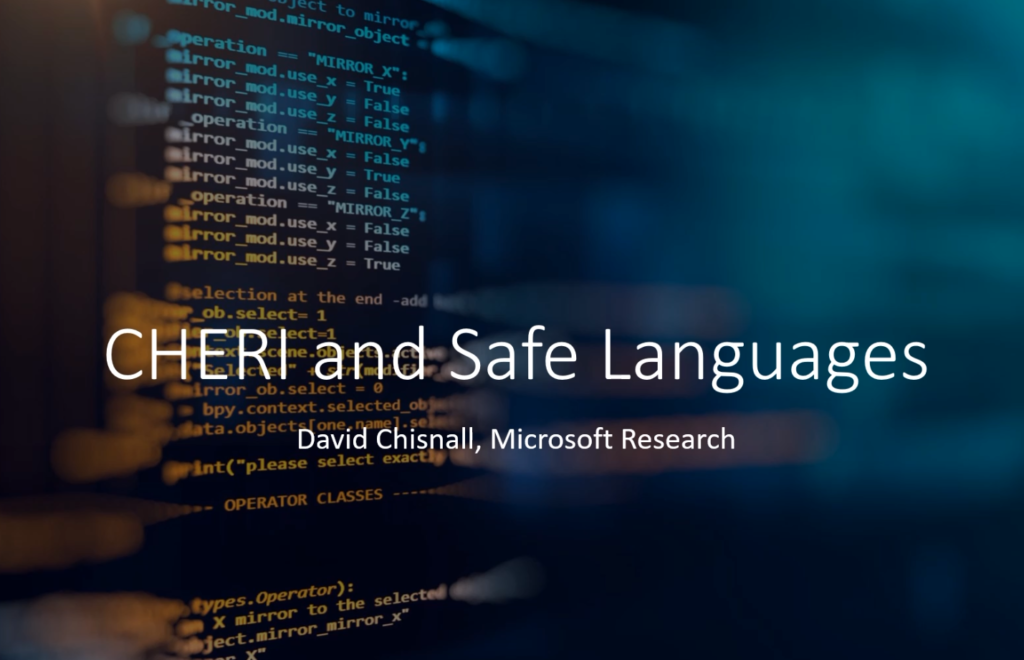 CHERI and safe languages